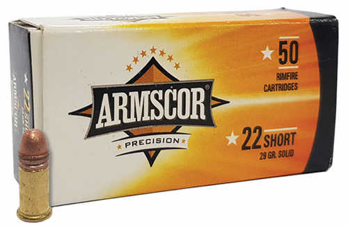 22 Short 29 Grain Copper 50 Rounds Armscor Ammunition 22 Short